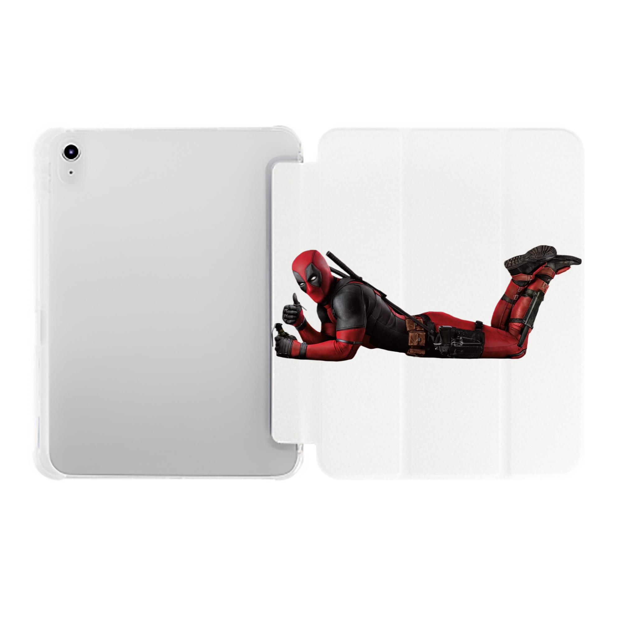 （画像用） Deadpool デッドプール IPad ケース ペン収納付き 三つ折りスタンド PUレザー×シリコン 対応機種9.5/10.5/10.9インチ